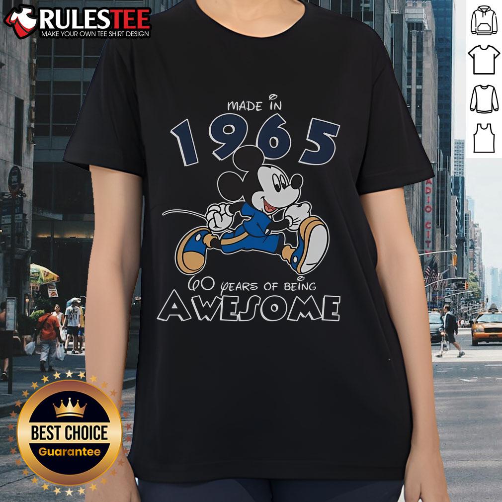 Official Mickey Disney Made In 1965 60 Years Of Being Awesome T-Shirt - Image 3