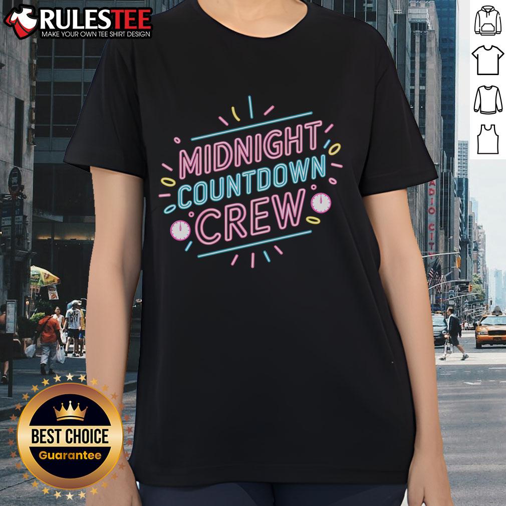 Awesome Midnight Countdown Crew New Year Eve Party Festive Vibes Neon T-Shirt - Image 3