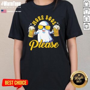 Alternative view of Awesome More Boos Please Ghost Beer Retro Halloween Drinking T-Shirt
