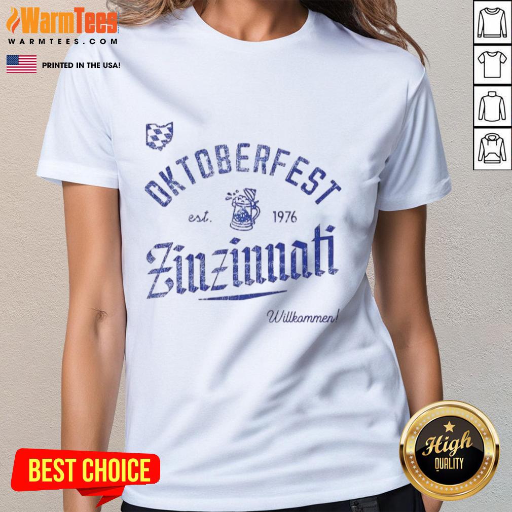 Awesome Oktoberfest Zinzinnati Willkommen Est 1976 T-Shirt - Image 3