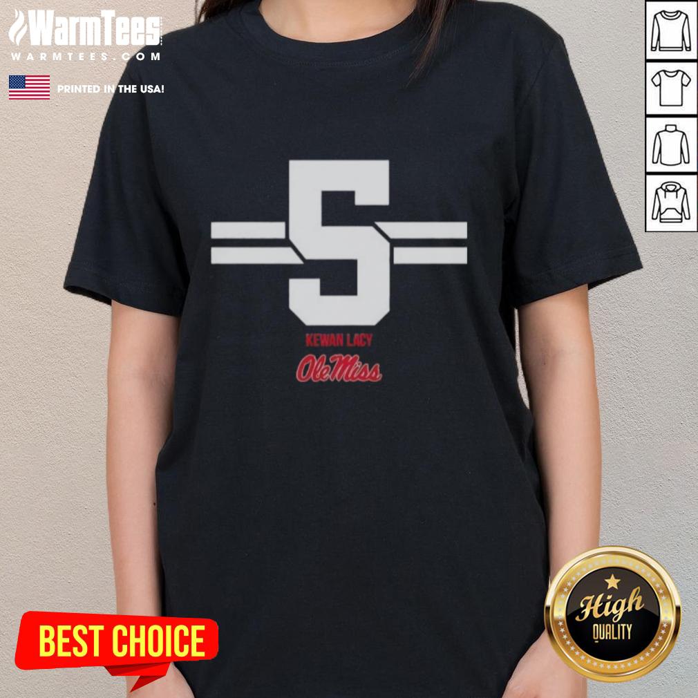 Awesome Ole Miss Rebels Football Kewan Lacy #5 Stripe T-Shirt - Image 3
