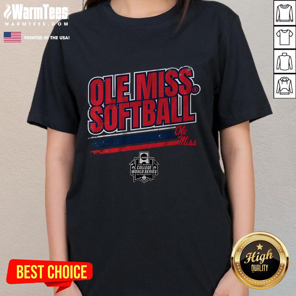 Awesome Ole Miss Softball Women's College World Series Stripe T-Shirt - Image 3