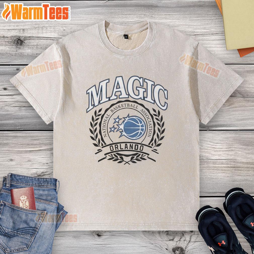 Awesome Orlando Magic National Basketball Association Logo Laurel Wreath Frame Retro T-Shirt - Image 6