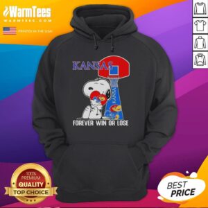 Alternative view of Awesome Peanuts Snoopy Forever Win Or Lose Kansas Jayhawks Basketball T-Shirt