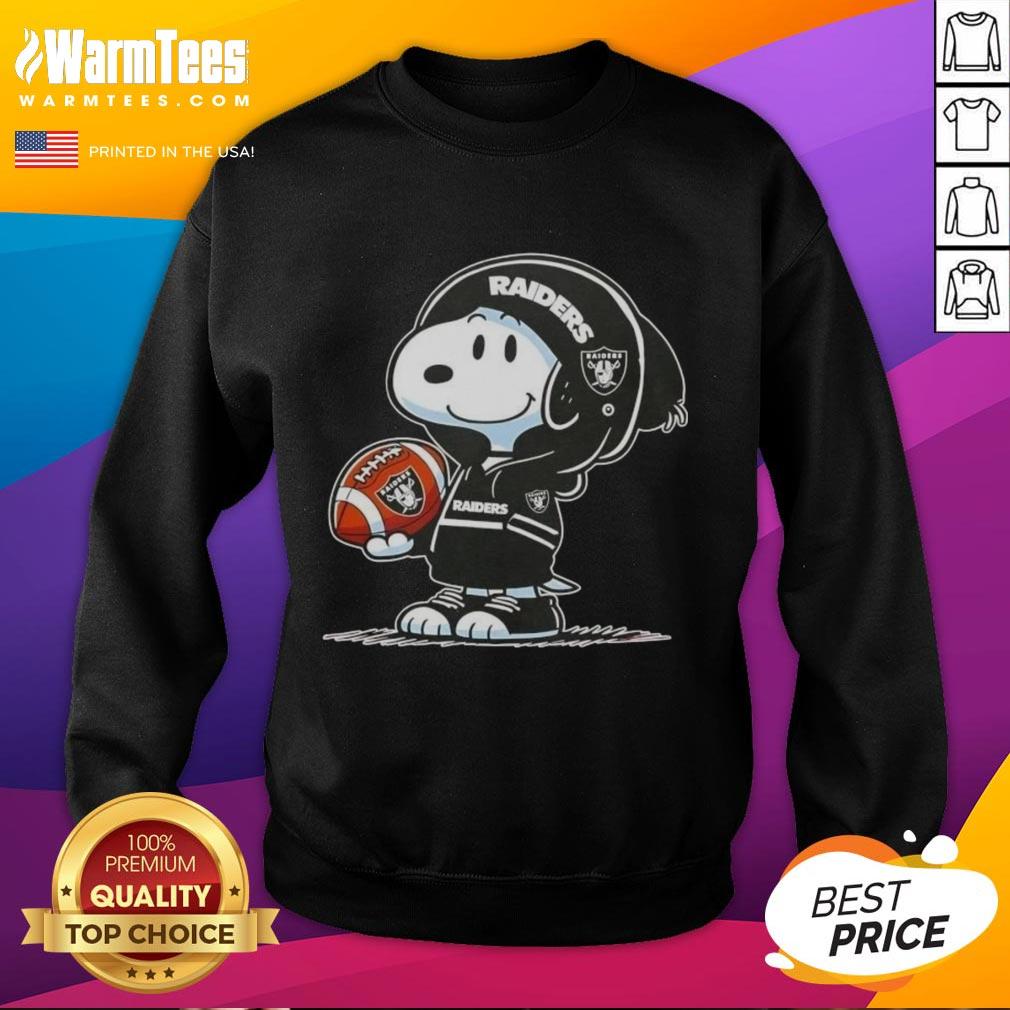 Awesome Peanuts Snoopy Wearing Hoodie Las Vegas Raiders And Smilling At Fans T-Shirt - Image 5