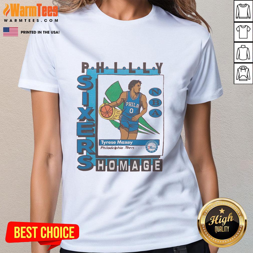 Awesome Philadelphia 76ers Trading Card Tyrese Maxey T-Shirt - Image 3