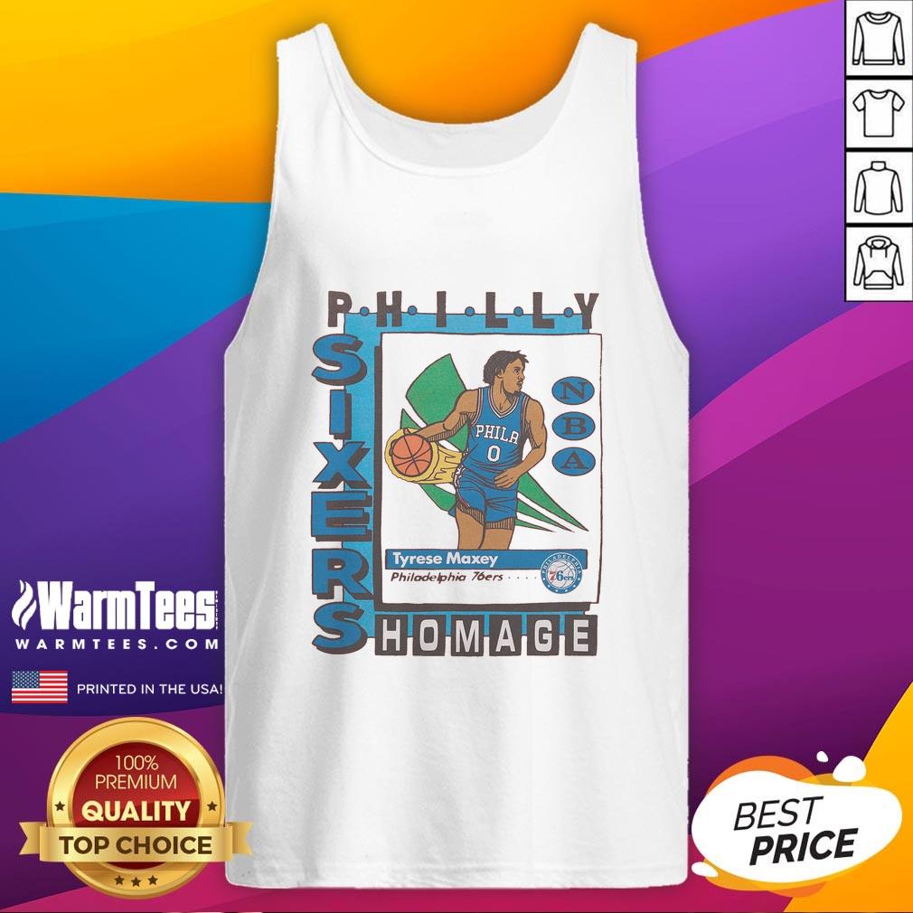 Awesome Philadelphia 76ers Trading Card Tyrese Maxey T-Shirt - Image 4