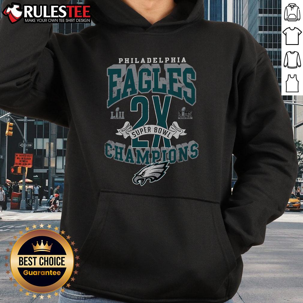 Awesome Philadelphia Eagles Two-Time Super Bowl Champions Yard Lines T-Shirt - Image 2