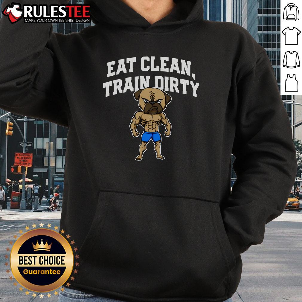 Awesome Pitbull Dog Eat Clean Train Dirty Workout Fitness Gym T-Shirt - Image 2