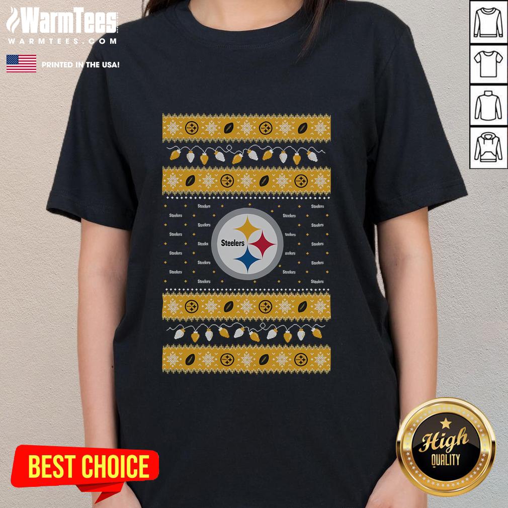 Awesome Pittsburgh Steelers Holiday Christmas T-Shirt - Image 3