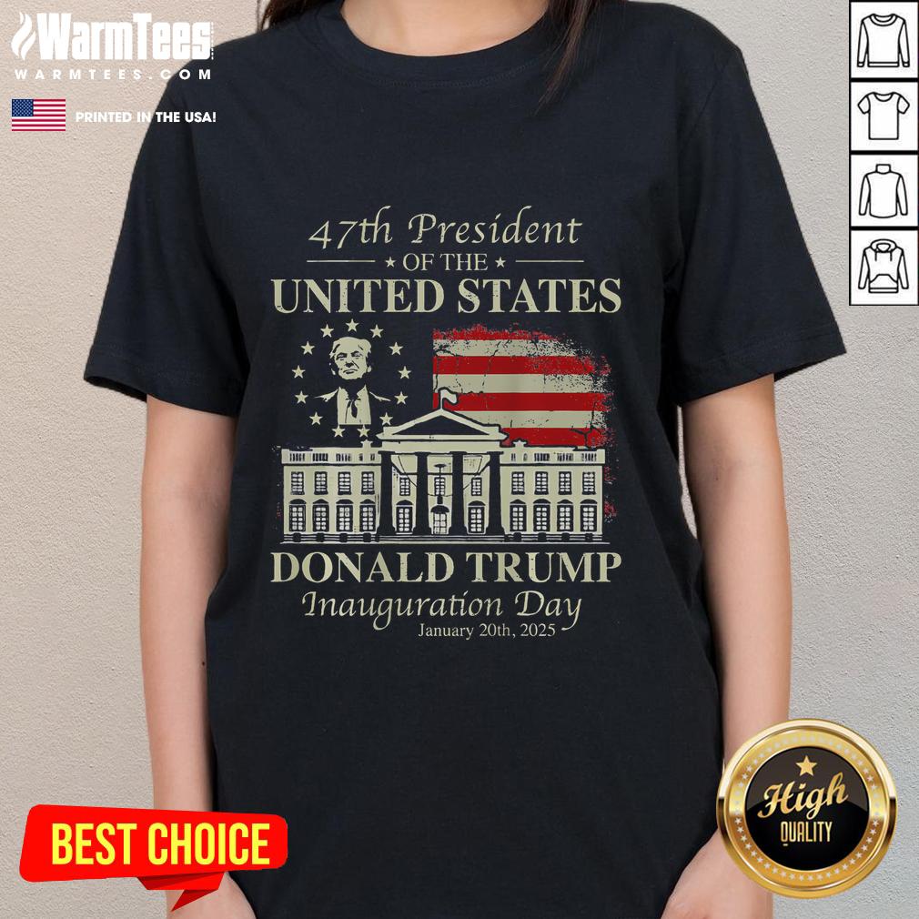 Awesome President Trump Inauguration Day 2025 White House USA Flag T-Shirt - Image 3