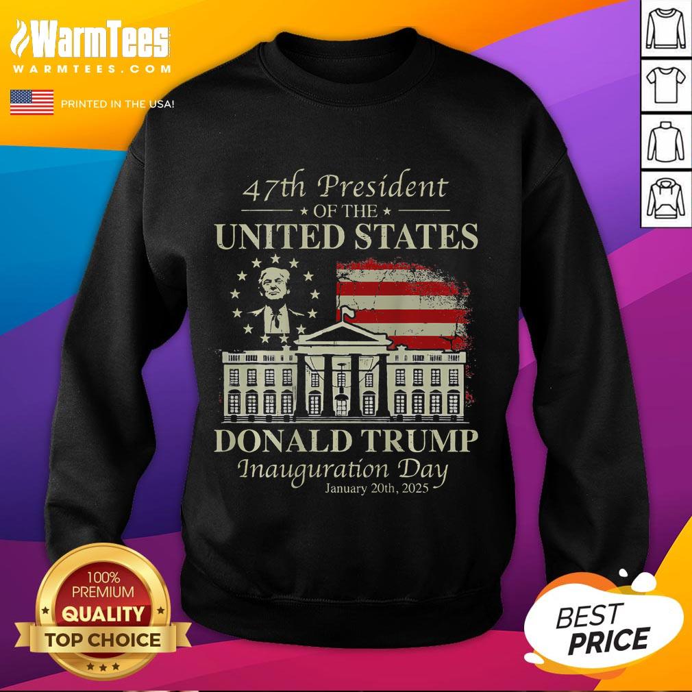 Awesome President Trump Inauguration Day 2025 White House USA Flag T-Shirt - Image 5