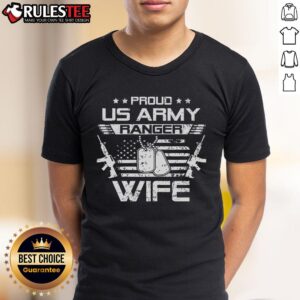 Awesome Proud Army Ranger Wife Flag American USA Military Veteran T-Shirt
