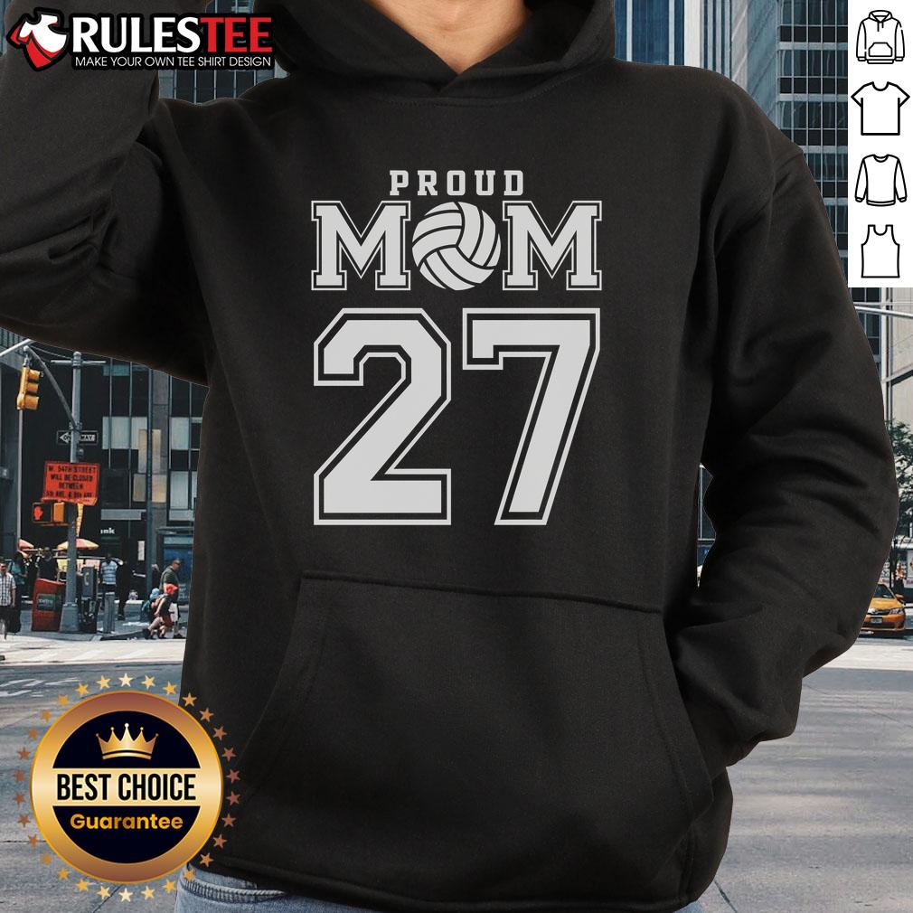 Awesome Proud Volleyball Mom Number 27 T-Shirt - Image 2