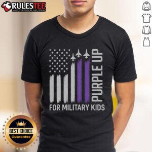 Awesome Purple Up For Military Flag USA Military Child Month T-Shirt