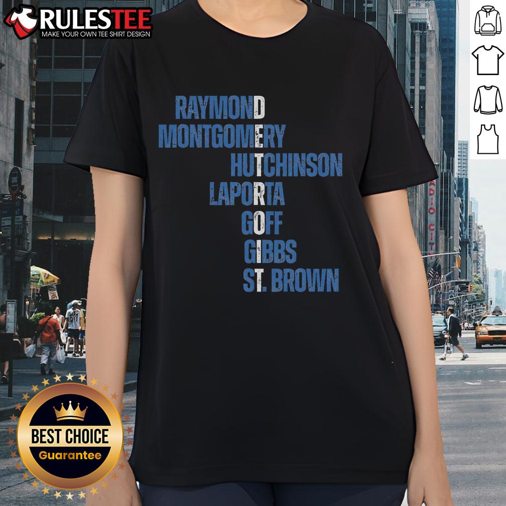 Awesome Raymond Montgomery Hutchinson Laporta Gibbs St Brown Detroit T-Shirt - Image 3