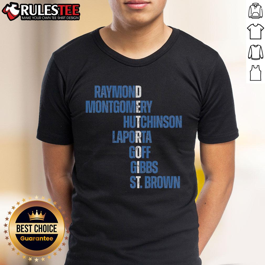 Awesome Raymond Montgomery Hutchinson Laporta Gibbs St Brown Detroit T-Shirt