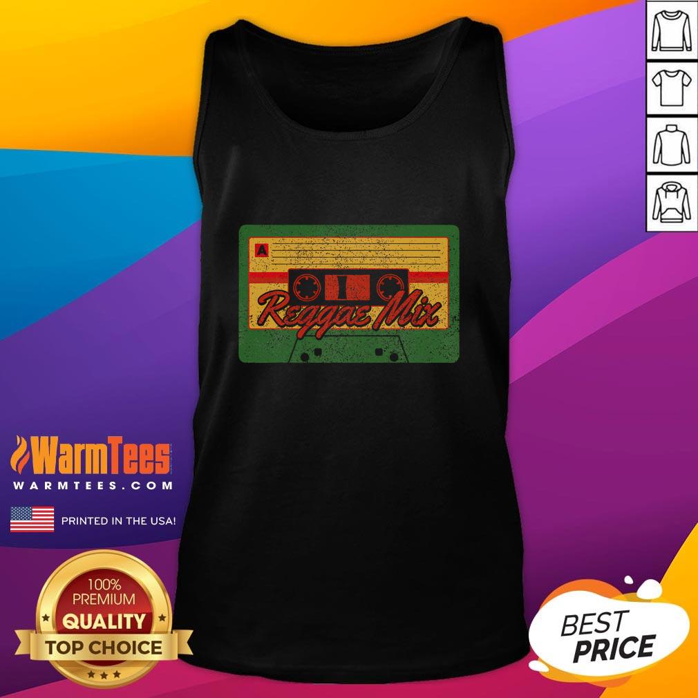 Awesome Reggae Mix Reggaeton Rastafari Rasta Retro Cassette T-Shirt - Image 4
