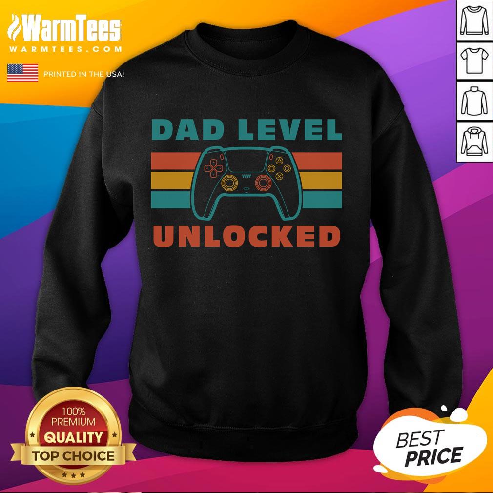 Awesome Retro Gamer Controller Dad Level Unlocked T-Shirt - Image 5