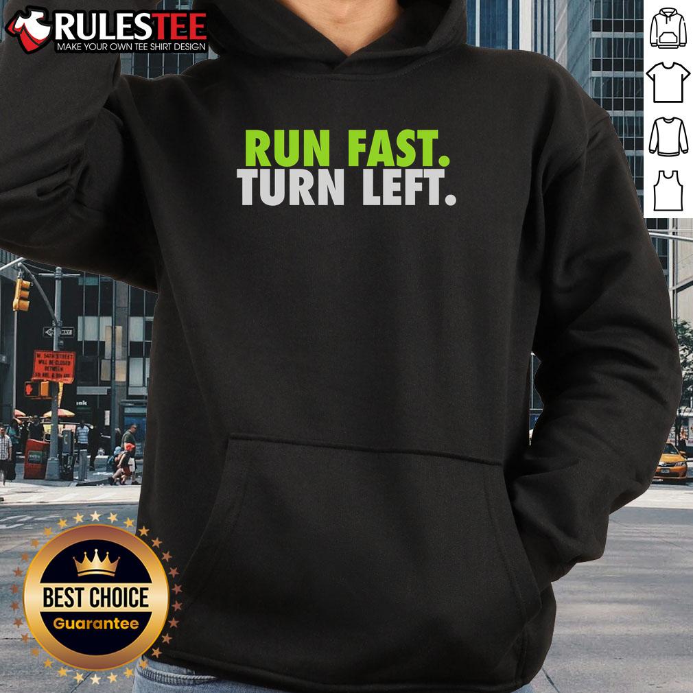 Awesome Run Fast Turn Left Track Runner Motivational Fitness T-Shirt - Image 2