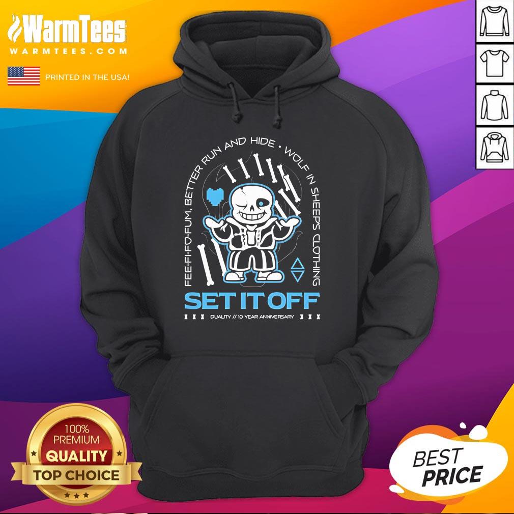 Awesome Set It Off Duality 10 Year Anniversary Undertale Sans Skeleton T-Shirt - Image 3