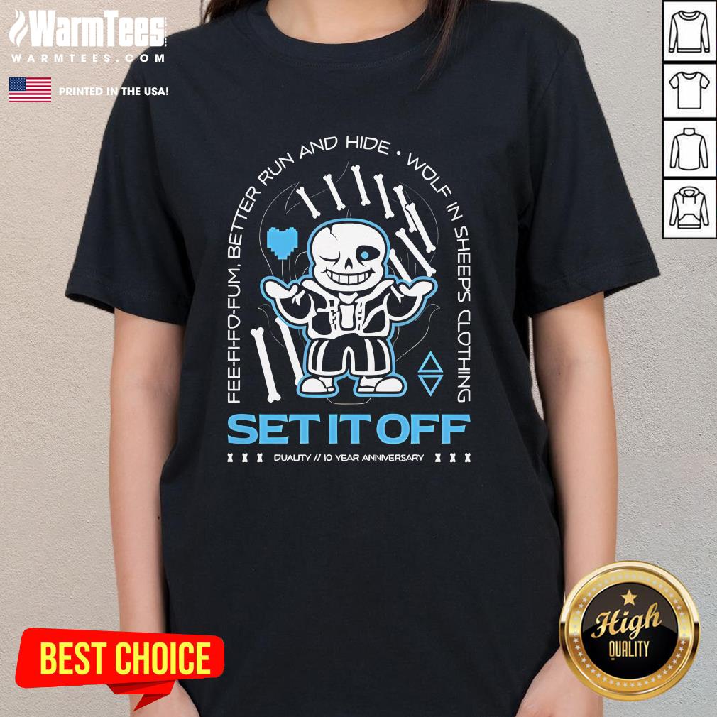 Awesome Set It Off Duality 10 Year Anniversary Undertale Sans Skeleton T-Shirt - Image 2