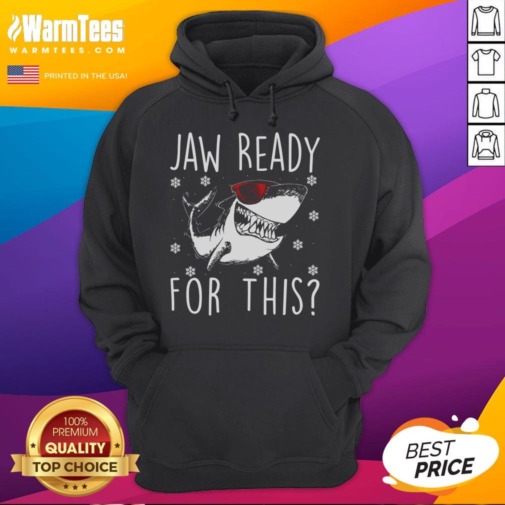 Awesome Shark Christmas Jaw Ready For This Snowflakes Sunglasses T-Shirt - Image 2