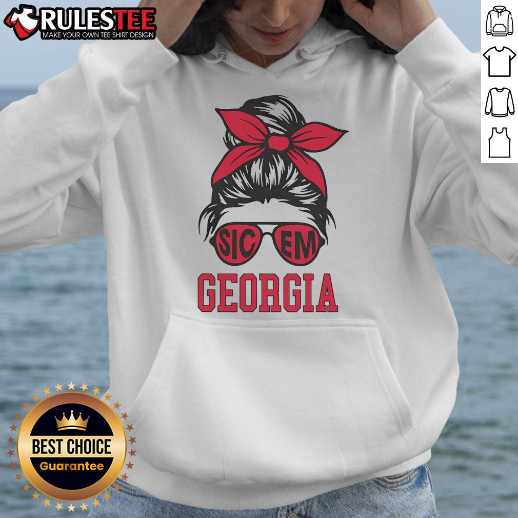 Awesome Sic Em Georgia Messy Bun T-Shirt - Image 2
