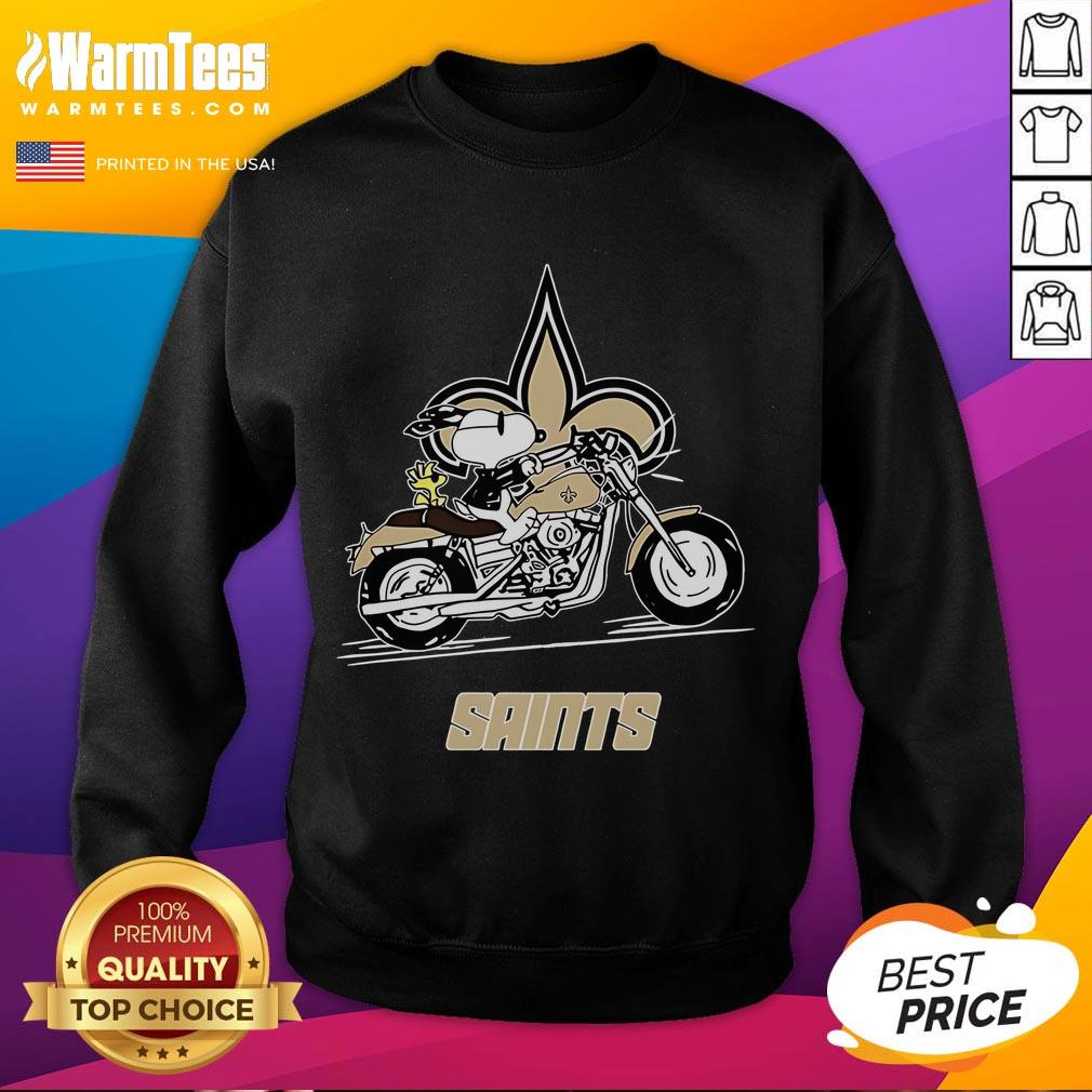 Awesome Snoopy And Woodstock Driving Motorbike New Orleans Saints T-Shirt - Image 5