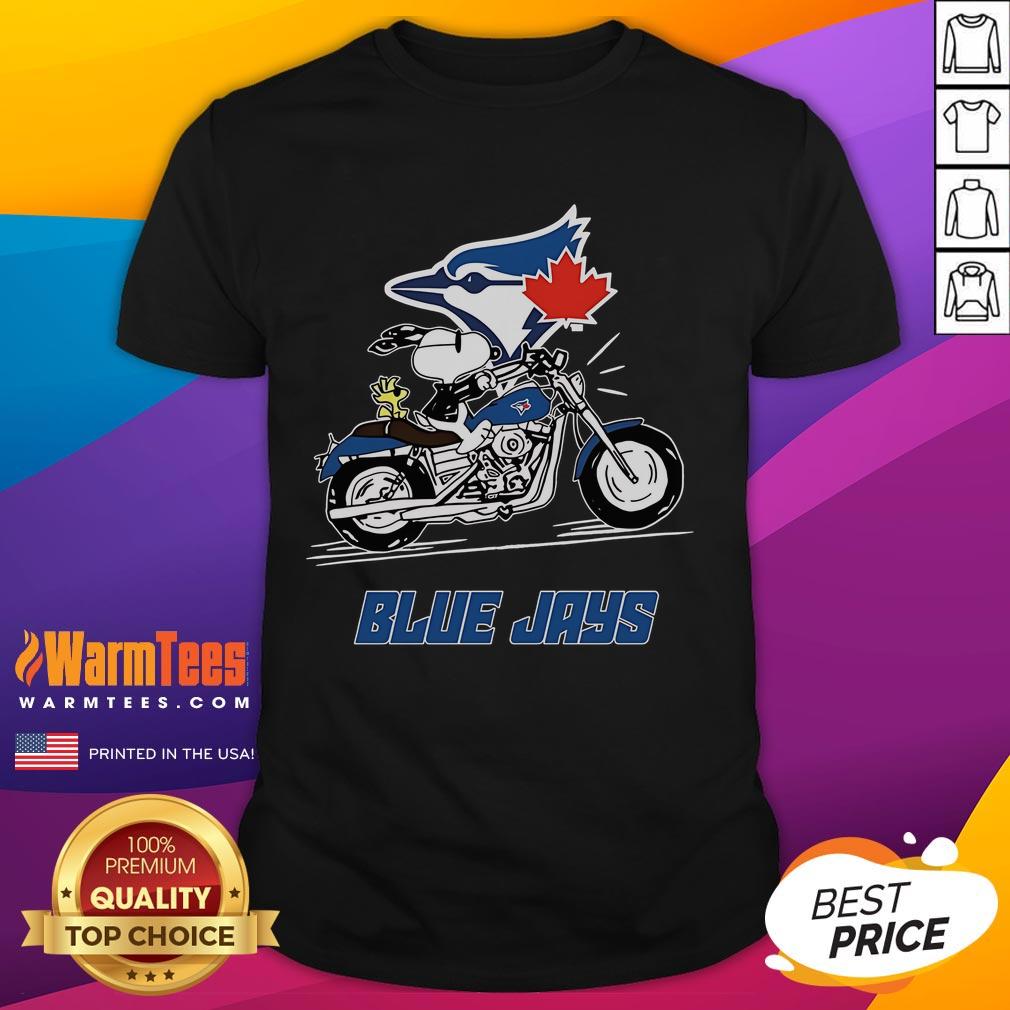 Awesome Snoopy And Woodstock Driving Motorbike Toronto Blue Jays T-Shirt