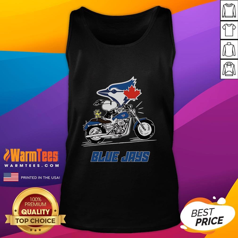 Awesome Snoopy And Woodstock Driving Motorbike Toronto Blue Jays T-Shirt - Image 4
