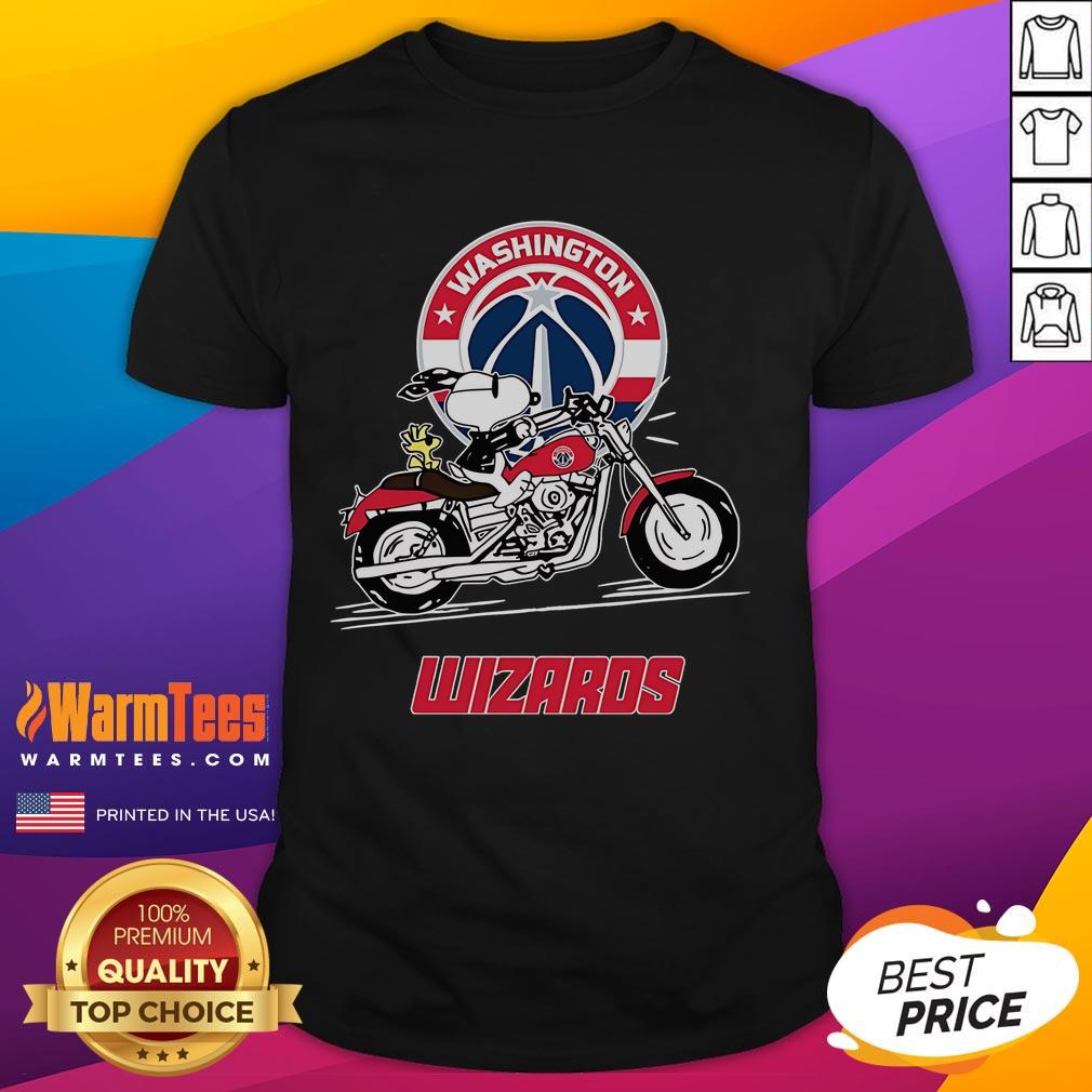Awesome Snoopy And Woodstock Driving Motorbike Washington Wizards T-Shirt