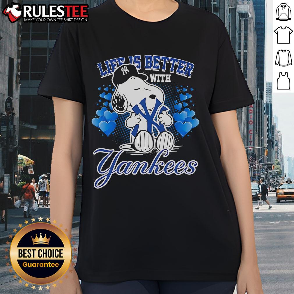Awesome Snoopy Life Is Better With Yankees T-Shirt - Image 3