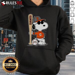 Alternative view of Awesome Snoopy Standing Pose San Francisco Giants Baseball T-Shirt