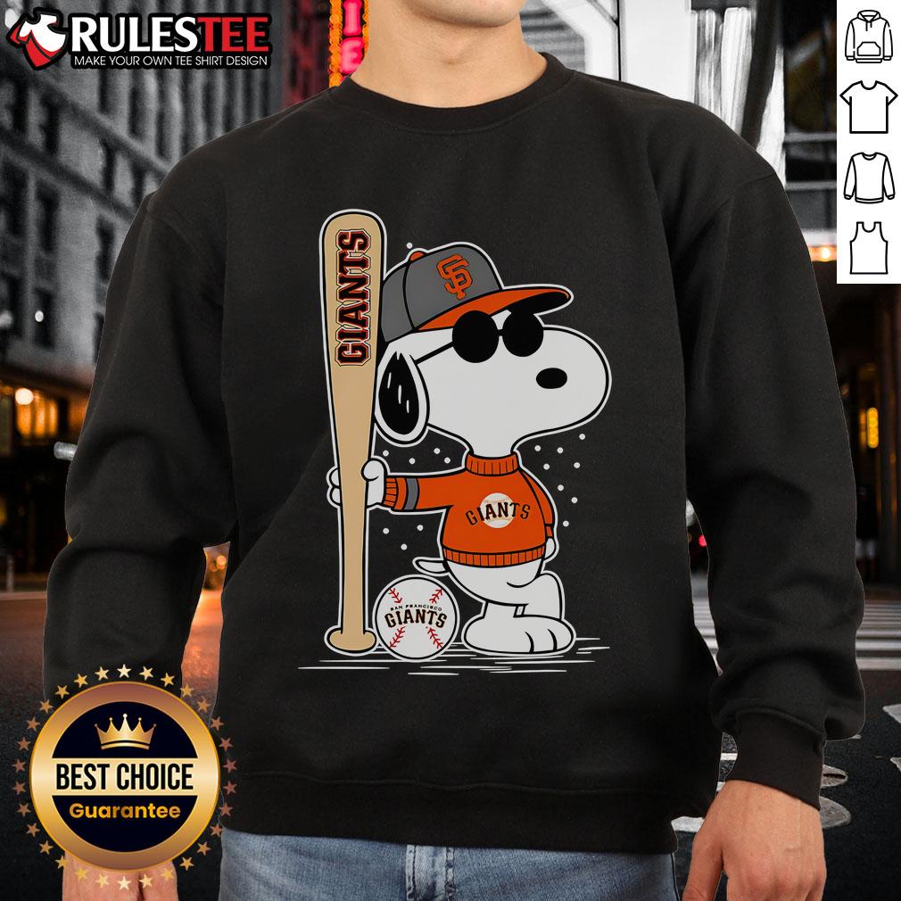Awesome Snoopy Standing Pose San Francisco Giants Baseball T-Shirt - Image 5