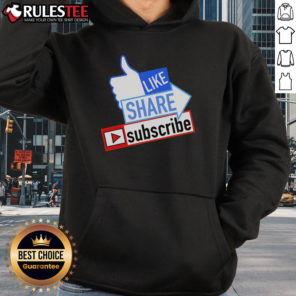 Awesome Social Media Like Share Subscribe T-Shirt - Image 2