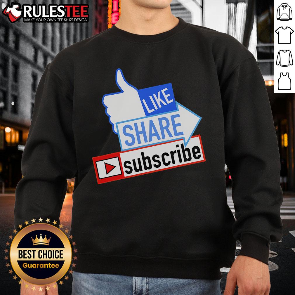 Awesome Social Media Like Share Subscribe T-Shirt - Image 5