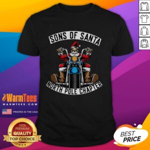 Awesome Sons Of Santa Merry Christmas Rocker Motorcycle Skeleton T-Shirt