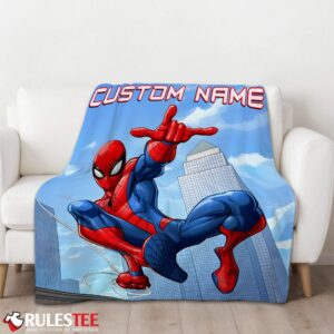 Alternative view of Awesome Spider Man City Swing Blanket Fleece Customized Blanket
