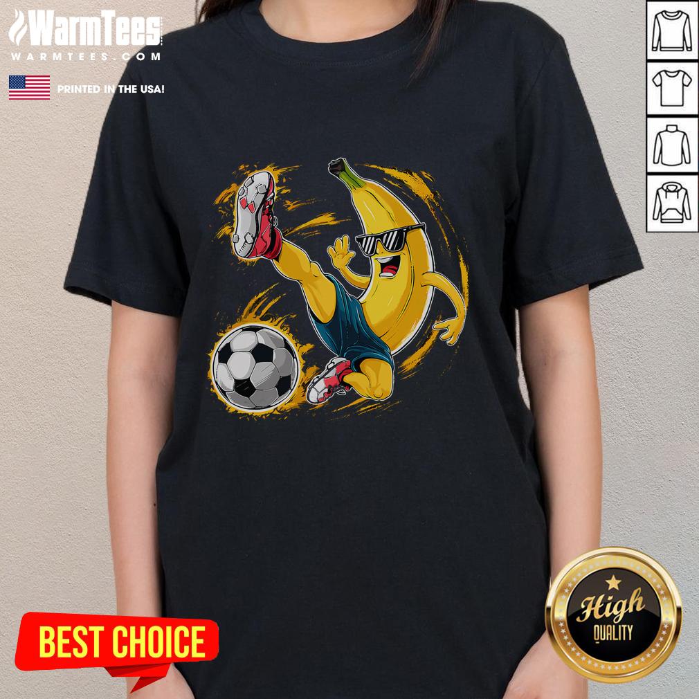 Awesome Sport Banana Football Player Fruit Cute Banana Soccer Player T-Shirt - Image 3