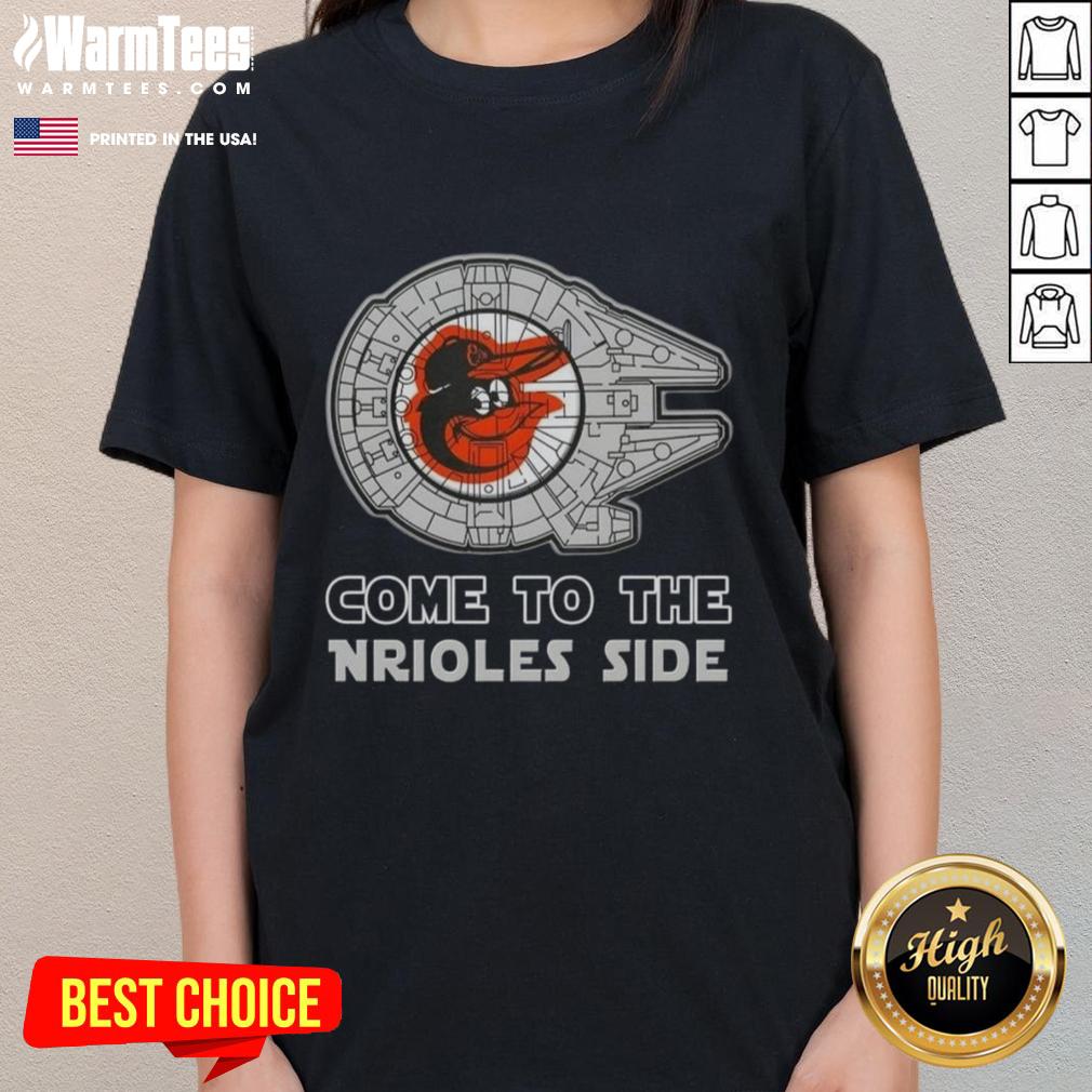Awesome Star Wars Come To The Baltimore Orioles Side T-Shirt - Image 3