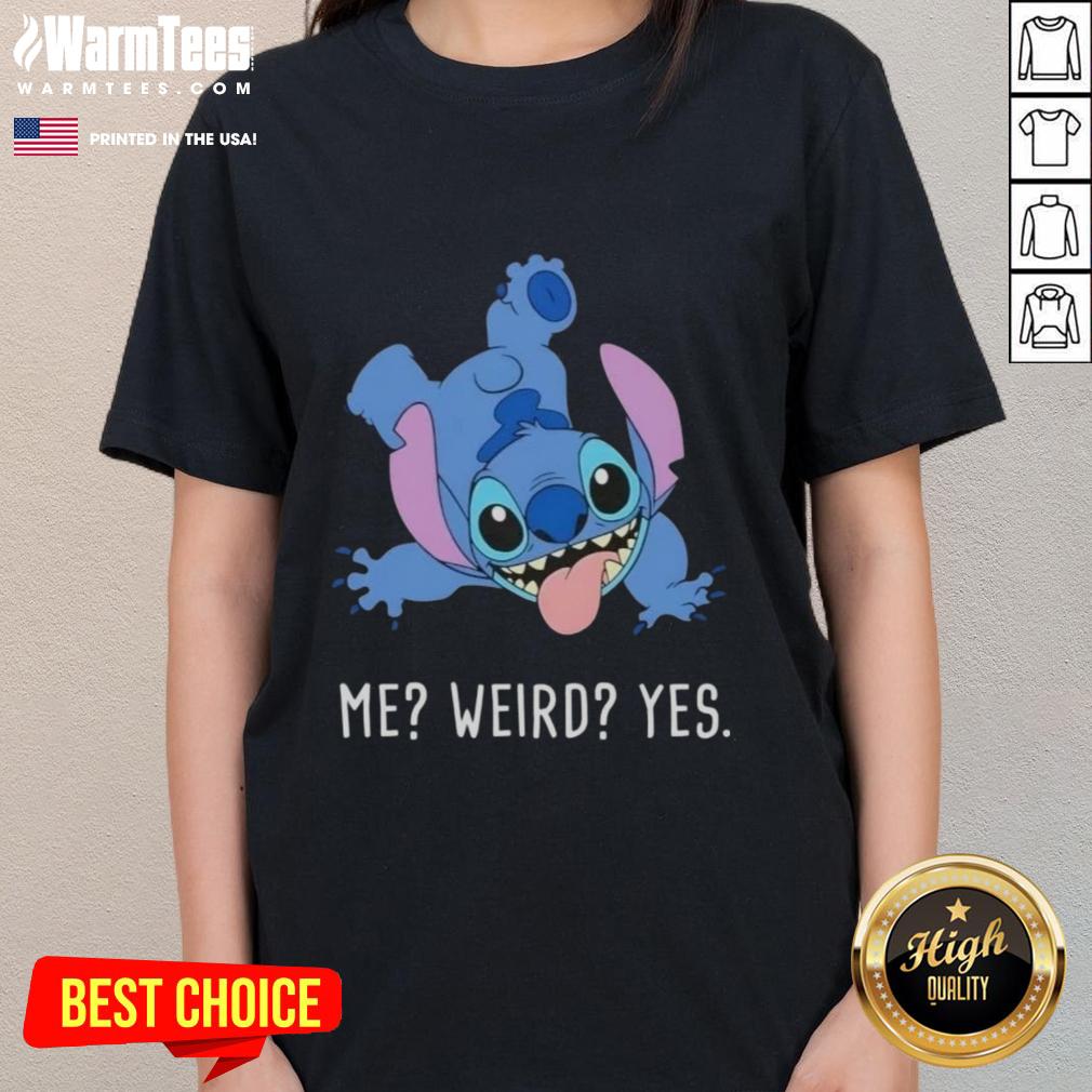 Awesome Stitch Me Weird Yes Cartoon T-Shirt - Image 3