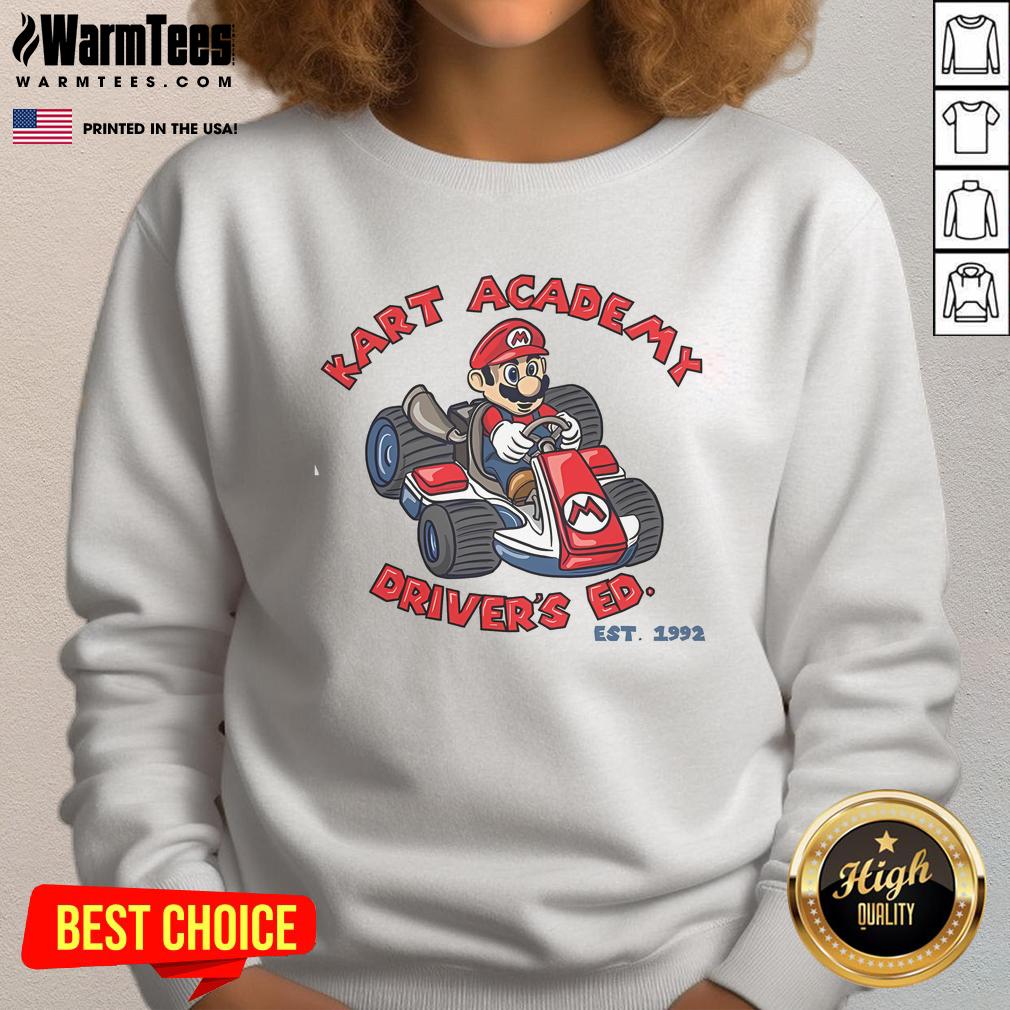 Awesome Super Mario Kart Academy Driver's Ed Est 1992 T-Shirt - Image 5