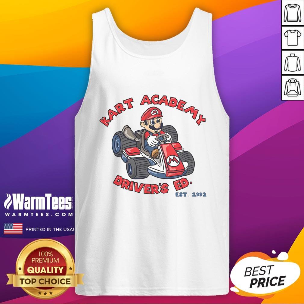 Awesome Super Mario Kart Academy Driver's Ed Est 1992 T-Shirt - Image 4