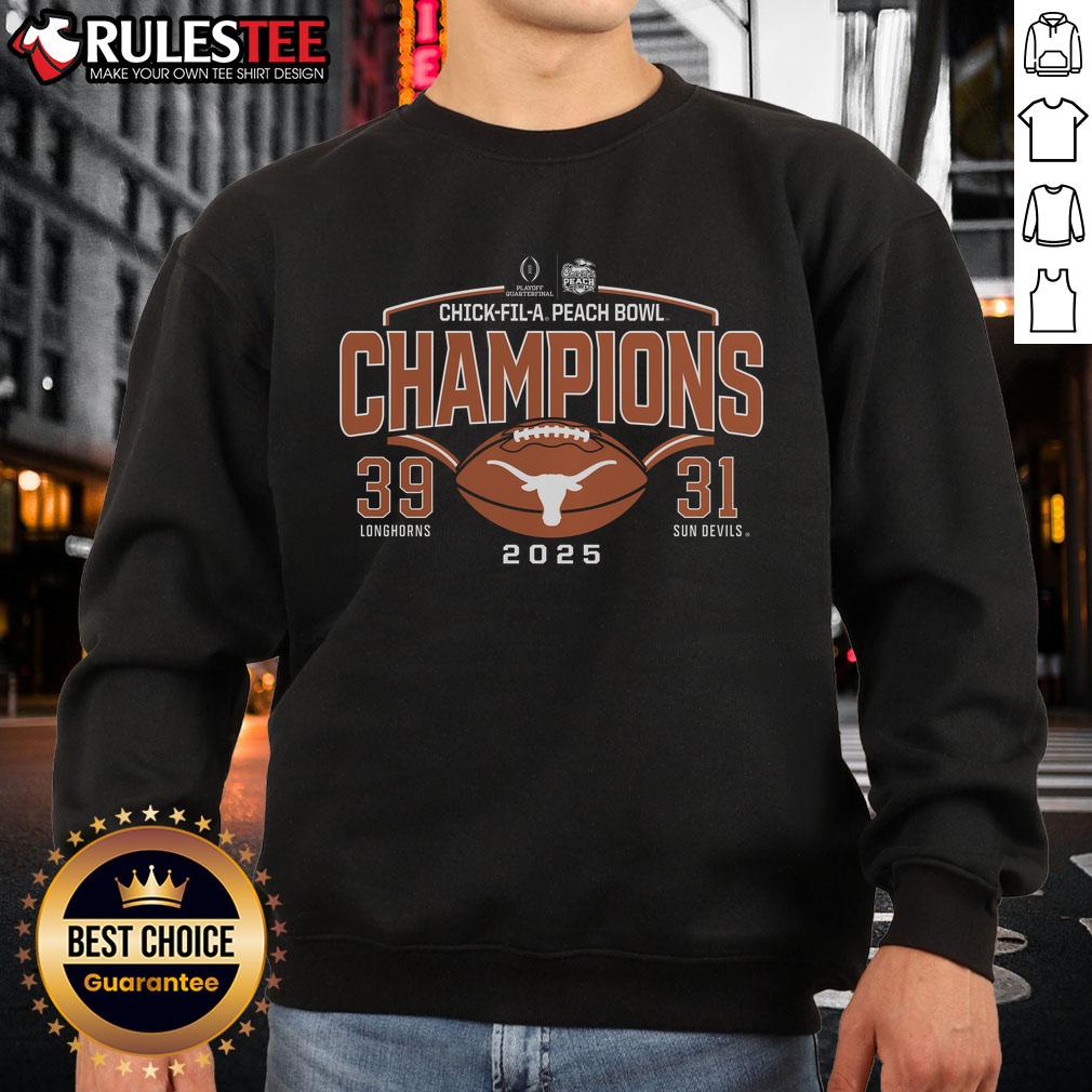 Awesome Texas Longhorns College Football Playoff 2025 Peach Bowl Champions Victory Ahead T-Shirt - Image 5