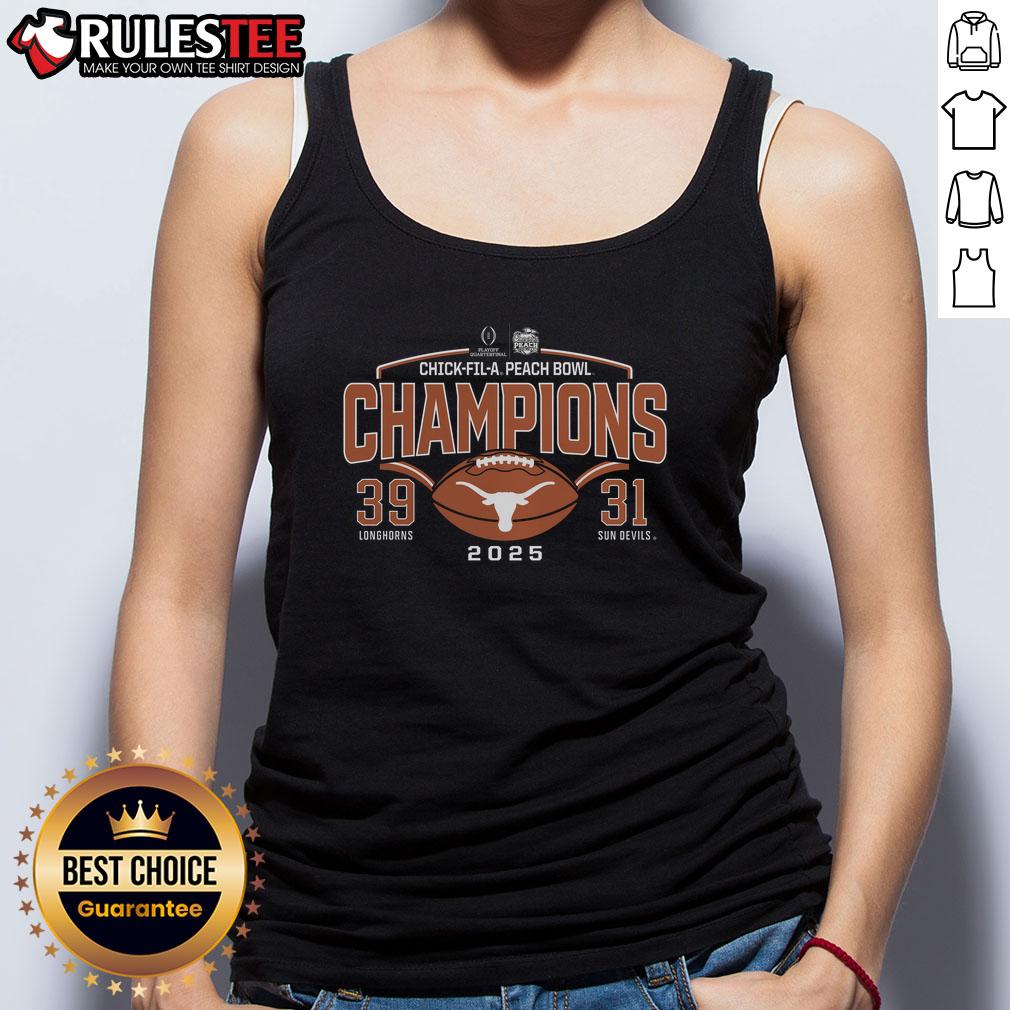 Awesome Texas Longhorns College Football Playoff 2025 Peach Bowl Champions Victory Ahead T-Shirt - Image 4