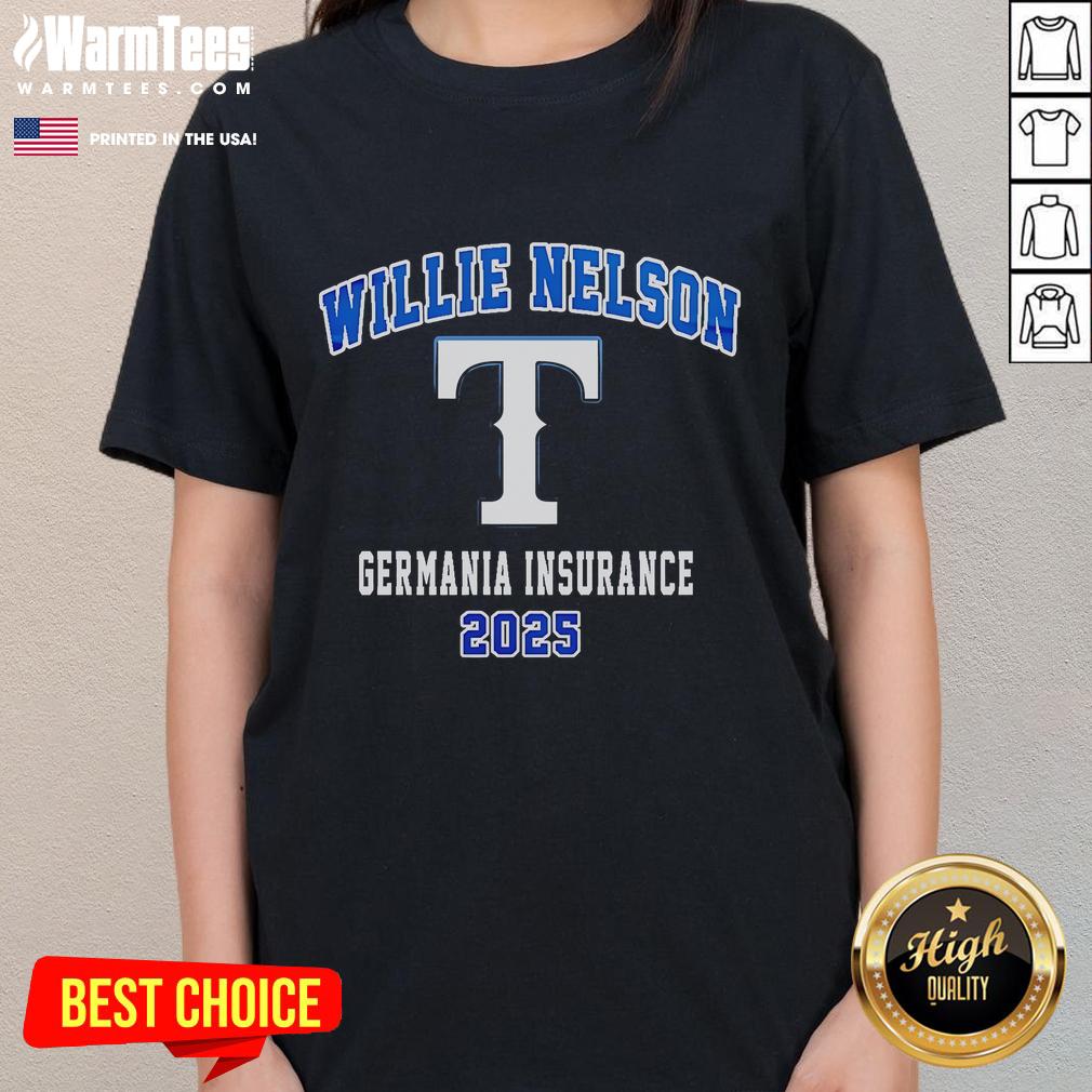 Awesome Texas Rangers X Willie Nelson's Tour 2025 Germania Insurance T-Shirt - Image 3