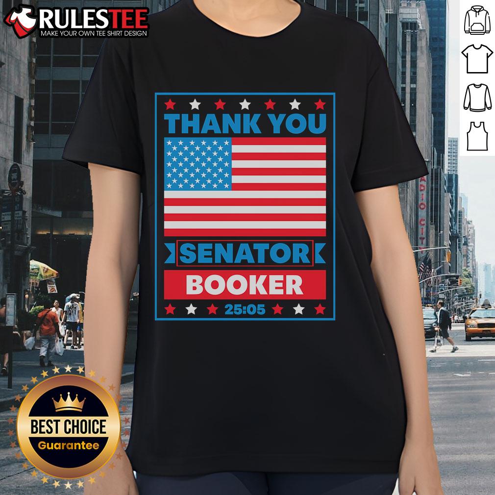 Awesome Thank You Senator Cory Booker America Flag 25 05 T-Shirt - Image 3