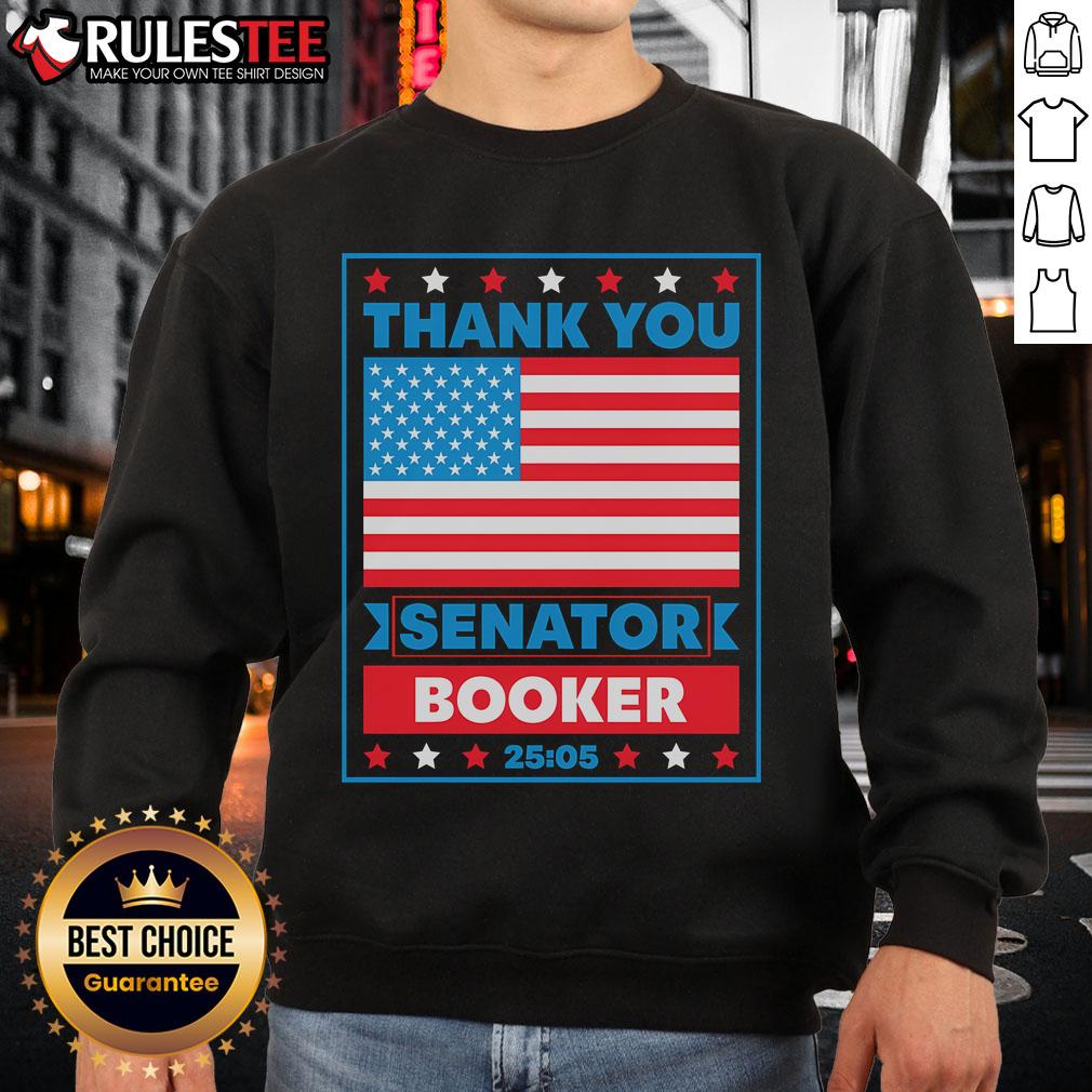 Awesome Thank You Senator Cory Booker America Flag 25 05 T-Shirt - Image 5