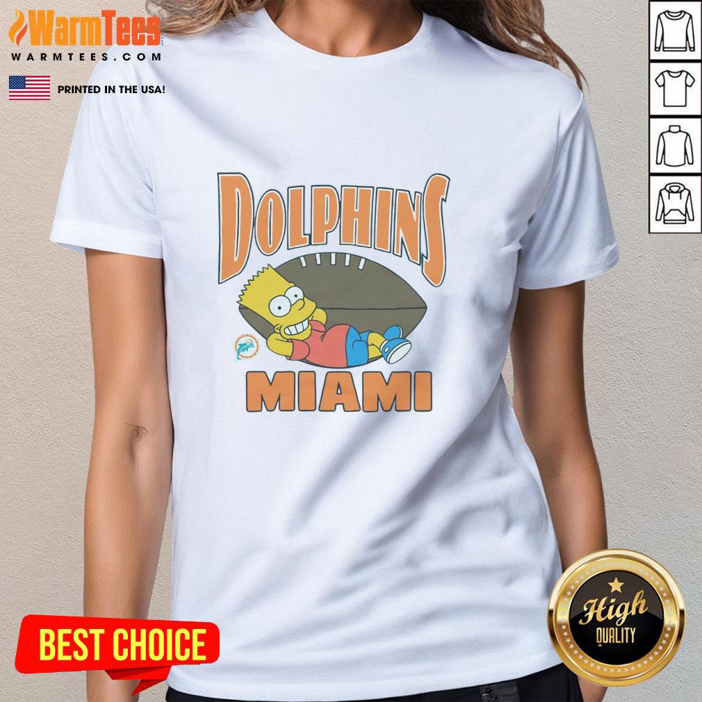 Awesome The Simpsons Bart X Miami Dolphins T-Shirt - Image 3